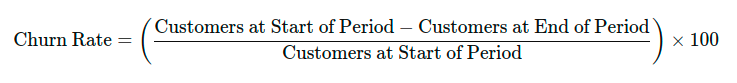 Churn rate calculation 