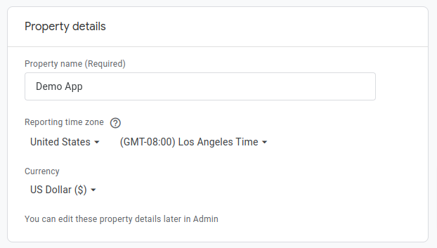 screenshot of form to enter property name