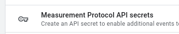 screenshot of api secret creation link