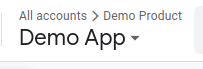 Screenshot of app selection dropdown