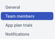 Team member settings