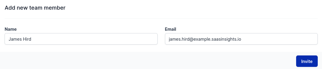 Screenshot of team member settings